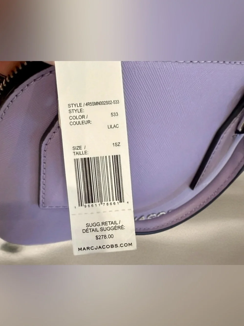 Marc Jacobs Lavender Dome Satchel with Silver Hardware